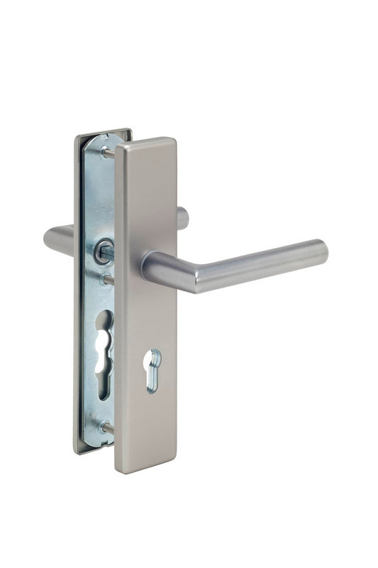 Aluminium Schutzbeschlag SBS-ALU-S45-ES1-DD-PZ mit modernem Design und einfachem Montagematerial.