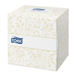 Tork Premium Kosmetiktuch Würfel mit Blumenmuster.