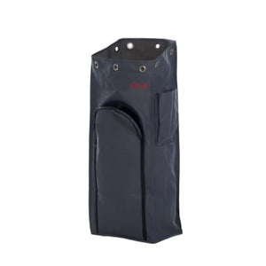 Dunkelgraue Müllsackverkleidung mit 70L Volumen und Außentasche.