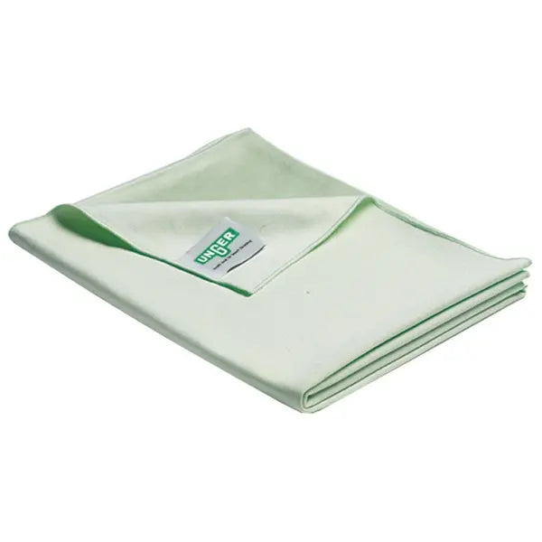 Ein hellgrünes, großes Mikrofasertuch von Unger.