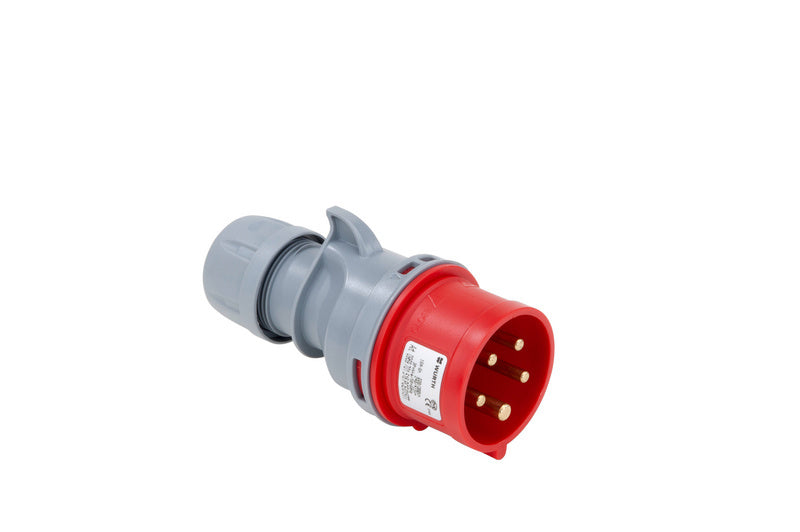Rote 5-polige CEE-Steckdose 16A 400V IP44 Turbo, 10 Einheiten im Set.