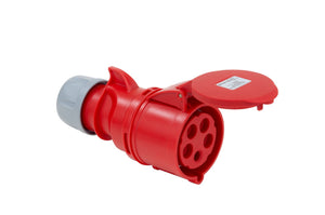 KUPPL-CEE-ROT-5PLG-32A-400V-IP44 mit 5-poligem Design und Schutzklasse IP44 für industrielle Anwendungen.