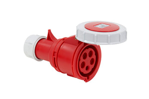 Rote CEE-Steckverbindung 5-polig 16A 400V IP67, robust, 10 Einheiten im Set.