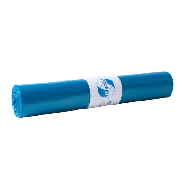 Garbage bags ECOFINE, LDPE, 120L, blue, 700x1100mm, 25my, 25 pcs/roll.