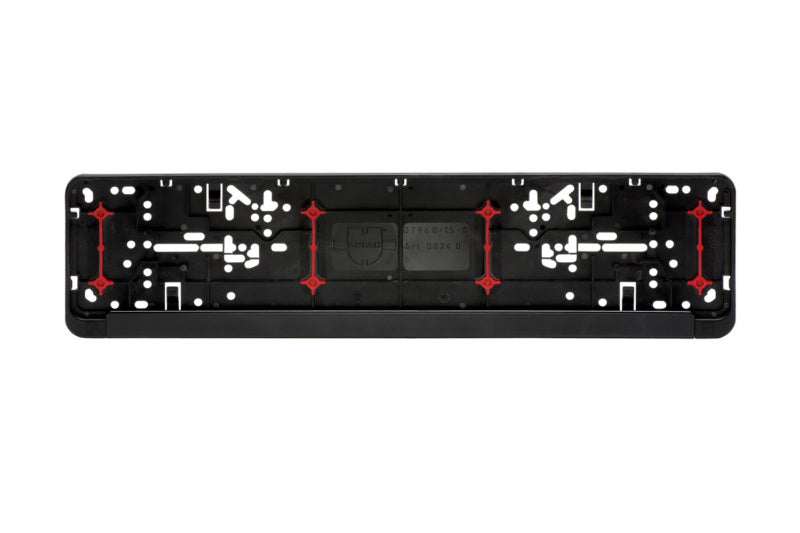 Komplettes Kennzeichenbefestigungsset mit Schrauben und Halterungen.