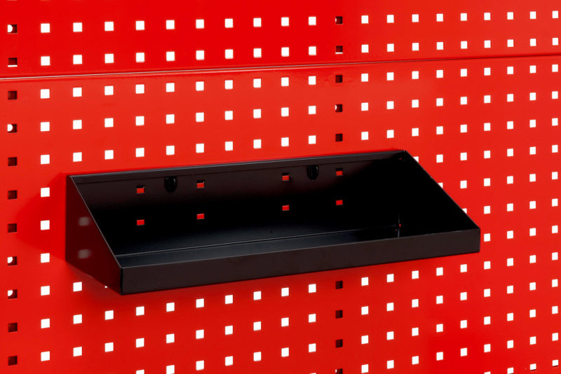 Halter Lochplattensystem Ablagefach mit den Maßen 450 mm x 170 mm in robuster Bauweise.