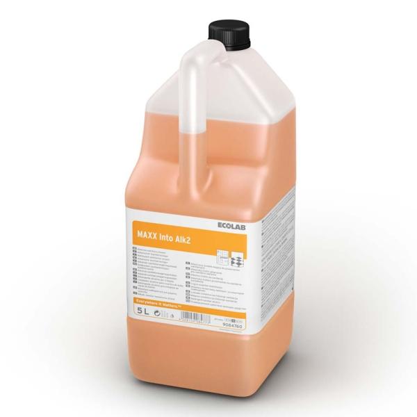 Ein 5L Kanister des Maxx Into Alk2 Reiniger für Alkohol-Einspritzsysteme in Fahrzeugen.