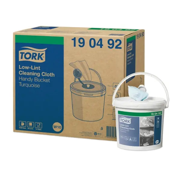Tork Extra Fusselarme Reinigungstücher, 16,5x30cm, 200 Tü/Ro. imSpendereimer, türkis, 4 Eimer