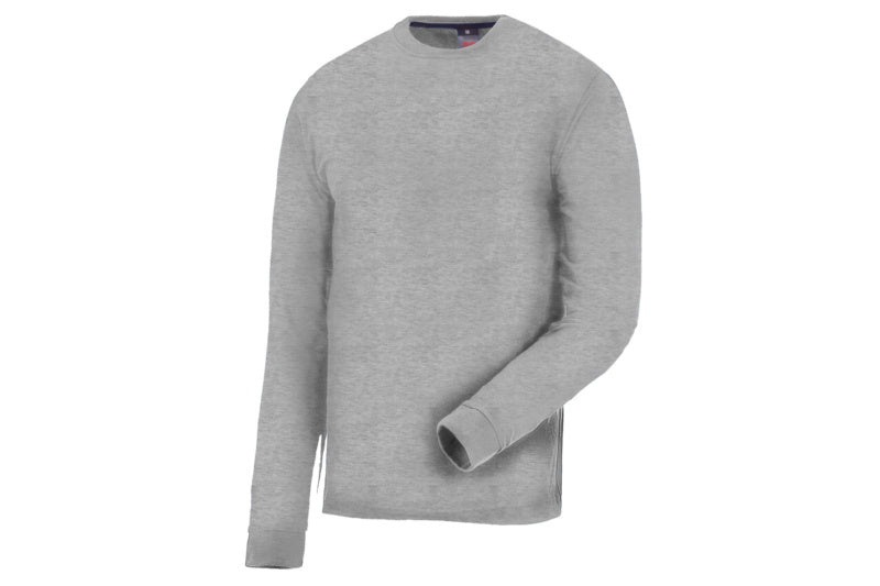 Grau langärmeliges Arbeitsshirt JOB+ mit Brusttasche und verstärkten Nähten in Baumwollmischung.