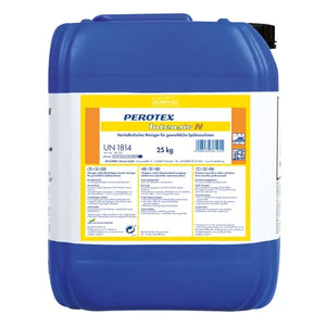 25kg Kanister mit Perotex Intensiv N Konzentrat, einem starken Reiniger für verschmutzte Oberflächen.
