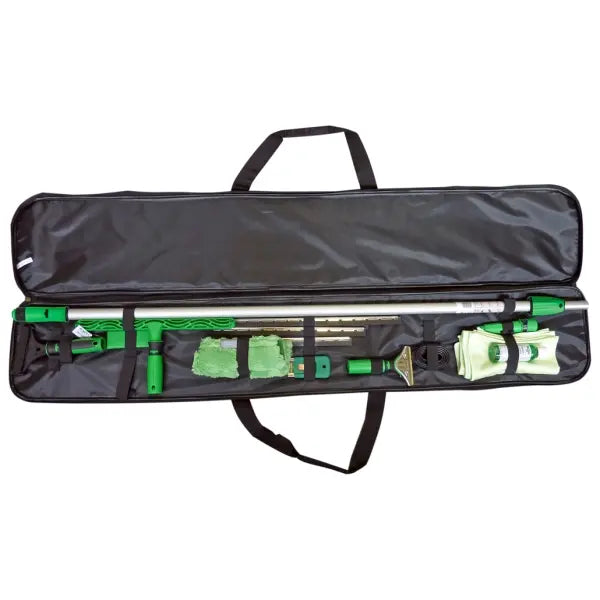 ErgoTec Reinigungsset mit Teleskopstiel, Fensterwischer und Mop.