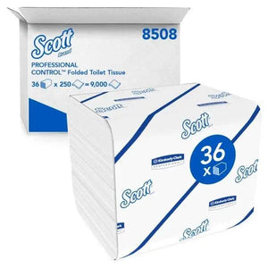 Kimberly-Clark Einzelblatt Toilettenpapier 2-lagig 36 Rollen, 250 Blätter pro Rolle, weiß, reißfest und biologisch abbaubar