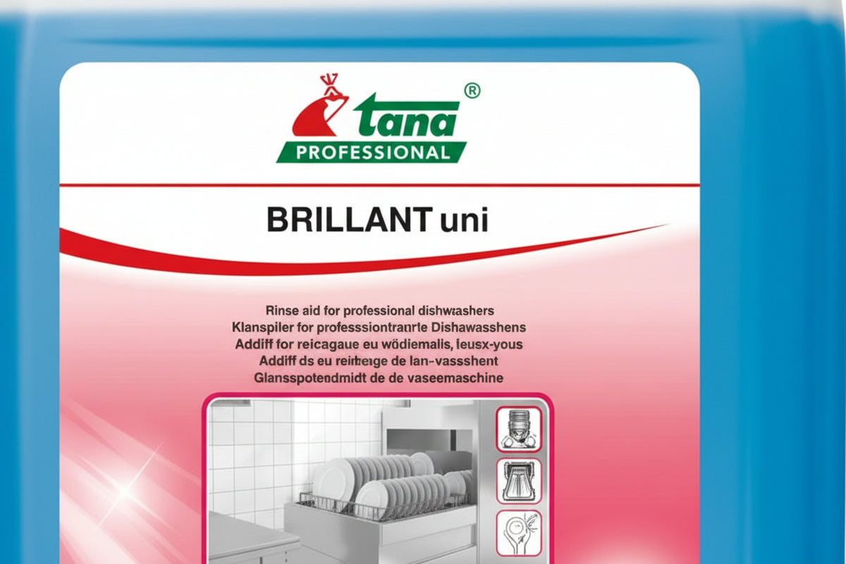 BRILLANT UNI 10L Kanister mit blauem Reinigungsmittel.