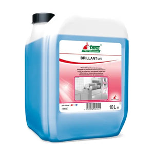 BRILLANT UNI 10L Kanister mit blauem Reinigungsmittel.