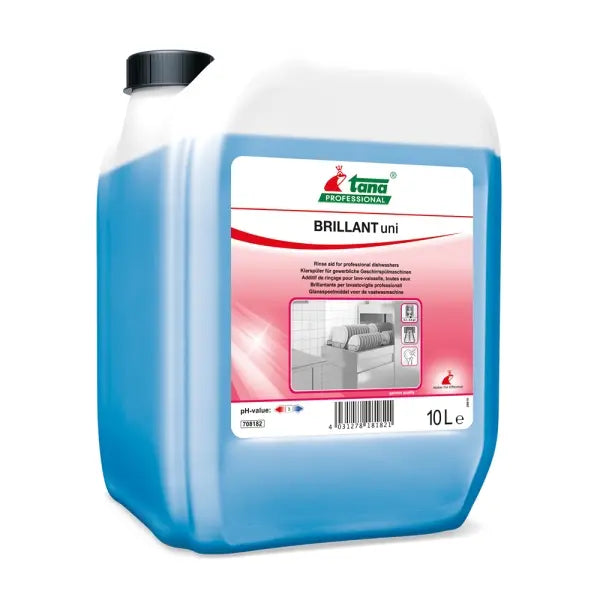 BRILLANT UNI 10L Kanister mit blauem Reinigungsmittel.