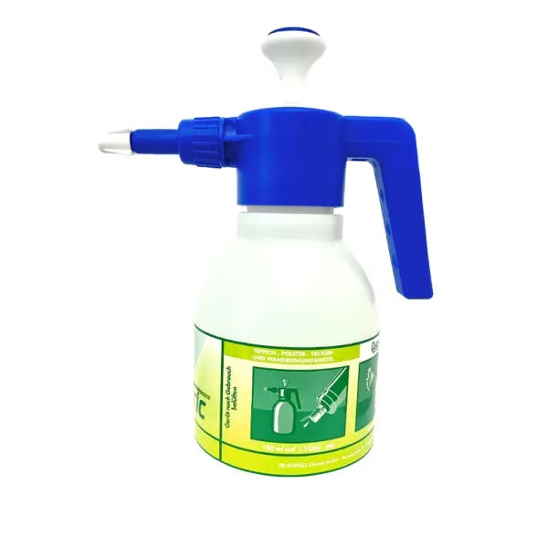 Blauer Drucksprüher Quick Tric mit 1,5L Fassungsvermögen und ergonomischem Design.