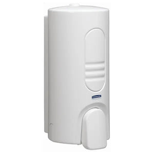 Kimberly-Clark Spender für Toilettensitzreiniger aus weißem Kunststoff.