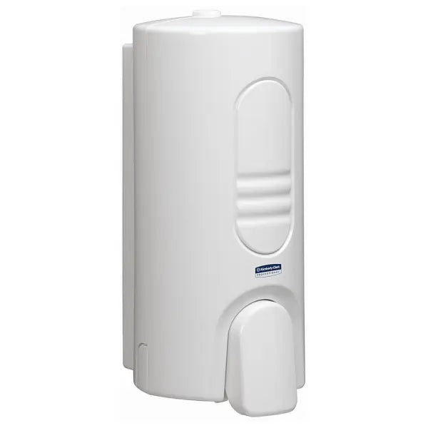 Kimberly-Clark Spender für Toilettensitzreiniger aus weißem Kunststoff.