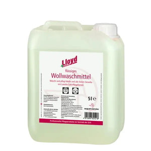 Lloyd Flüssiges Wollwaschmittel in einem 5L Kanister.