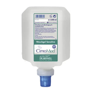 1-Liter-Flasche Cimomed Desinfektionsmittel für V10 Spender, klar und handlich.