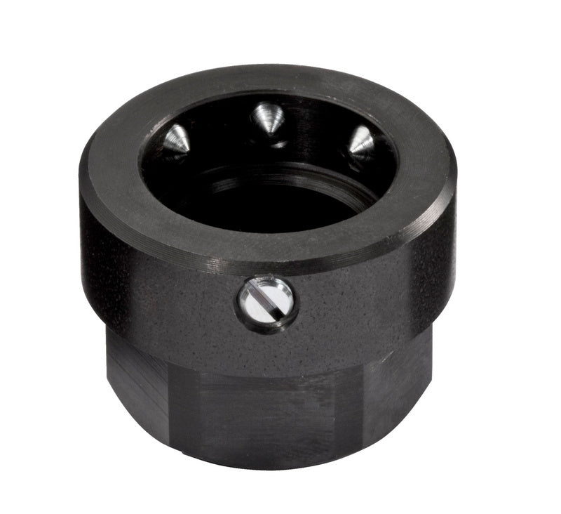 Robuster Halter für Schneideisen mit ergonomischem Design und rutschfester Basis in Schwarz.