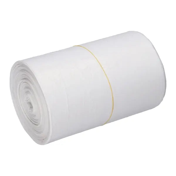 أكياس القمامة HDPE، 30 لتر، أبيض، 540 × 580 مم، 11 مليون، 100 قطعة/لفة.