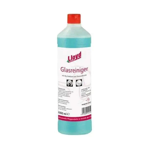 Lloyd Glasreiniger 1L Flasche mit professioneller Formel für streifenfreie Glasreinigung