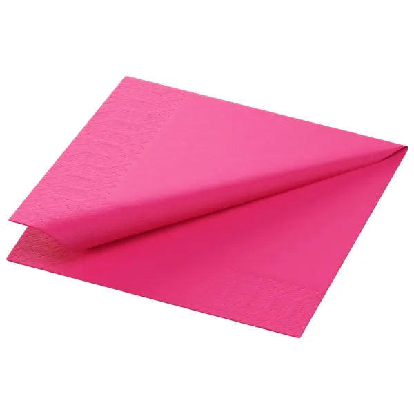 Duni Zelltuch-Serviette 24x24cm in Fuchsia, 3-lagig, 1/4-Falz