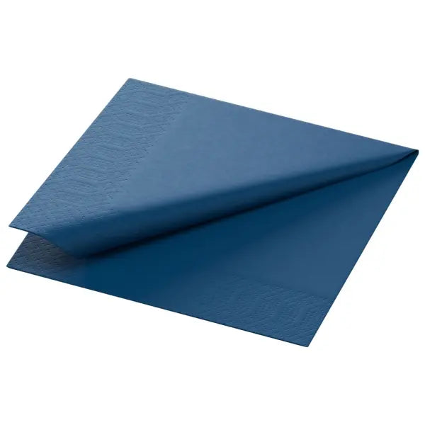 Dunkelblaue Zelltuch-Serviette 24x24cm mit 1/4-Falz