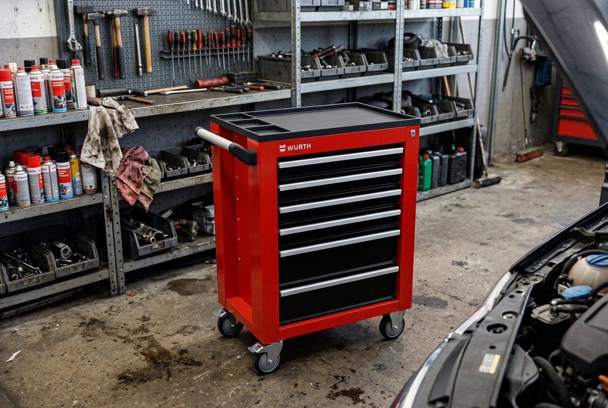 Werkstattwagen Standard mit Maßen 620x415x25 mm und stabiler Konstruktion auf Rollen