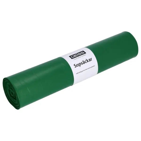 أكياس القمامة LDPE، 120 لتر، أخضر، 700x1100 مم، نوع 60، 35my، 25 قطعة/لفة.