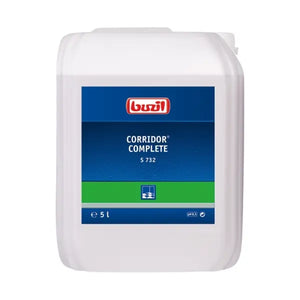 5L Kanister mit Reinigungs- und Pflegeprodukt für Böden und Oberflächen in verschiedenen Materialien.