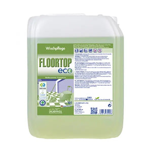 Ein 10L Kanister Floortop ECO Bodenreiniger mit umweltfreundlicher Formel und frischem Duft.