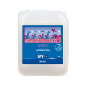 10L Kanister mit wasserbasiertem, samtig mattem Acrylatlack für Innenräume.