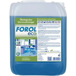 Forol ECO 10-Liter Kanister aus umweltfreundlichem Material mit robustem Griff und Auslaufschutz.