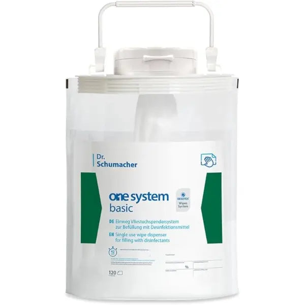 Dr. Schumacher One System Basic dispenser with 120 wipes.