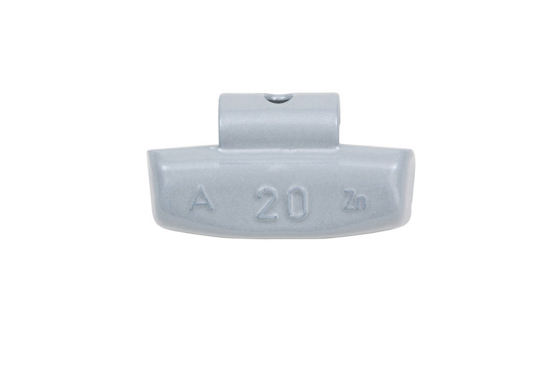 Zinkbeschichtetes Auswuchtgewicht für Alufelgen, optimiert für Stabilität und einfache Montage.