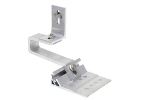 Aluminium Dachhaken für Solaranlagen, 110x95 mm, variabel für verschiedene Dachtypen.