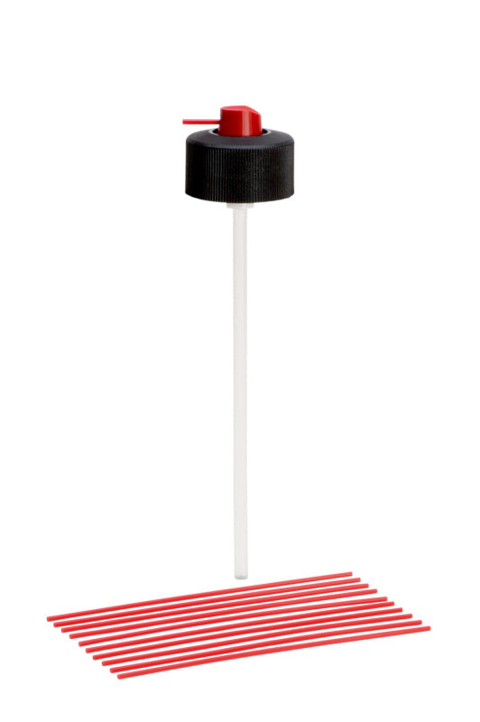 Bild des Refillo Befüllsystems mit 10 Nachfüllzubehörteilen in ergonomischem Design.