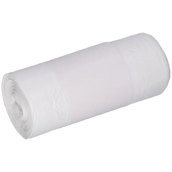 كيس قمامة، بولي إيثيلين منخفض الكثافة، 60 لتر، أبيض، 600×720 مم، 50 قطعة/لفة