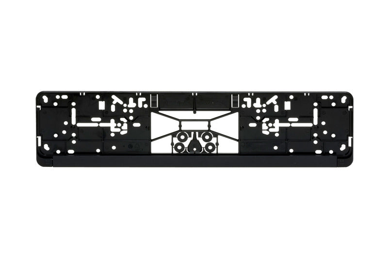 Complete license plate mounting kit with all necessary components included.