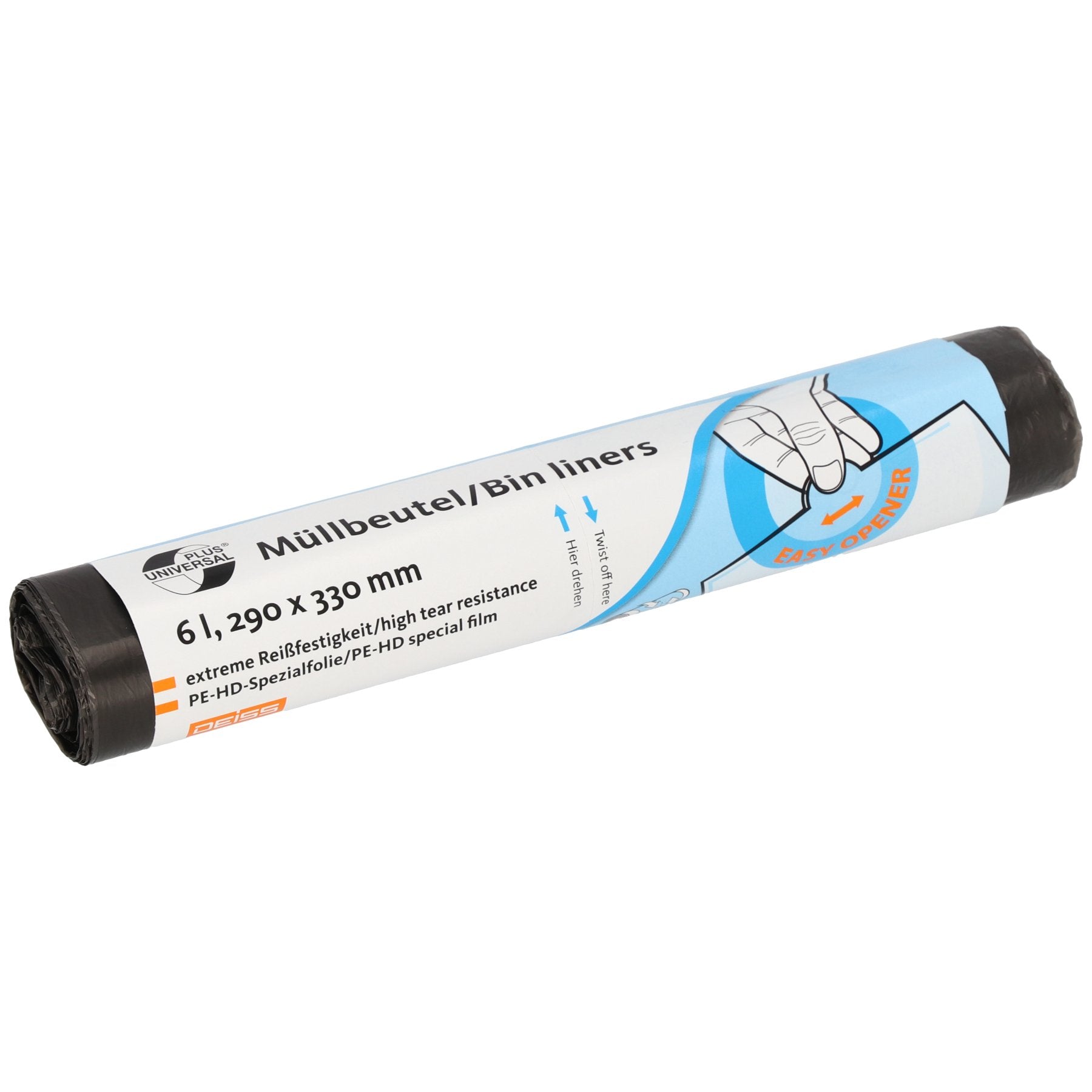 M24–Deiss Emil KG Universal Plus Abfallbeutel 6L Grau HDPE 50 Stück