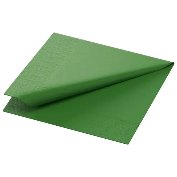 Duni Zelltuch-Serviette – 24x24cm, 3-lagig, Leaf Green, 1/4 Falz