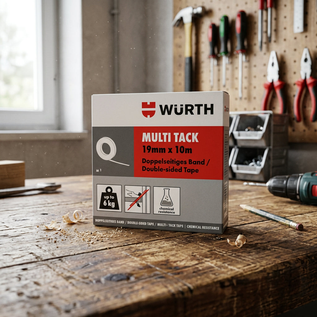 Würth Doppelseitiges Befestigungsband Transparent 19 mm x 10 m | BEFBA-DP-MULTITACK