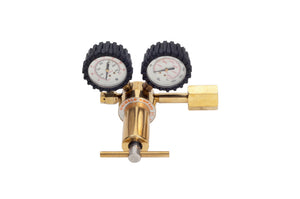 Dark pressure gauge with a range of 0 to 38 bar, featuring a clear dial and sturdy casing.