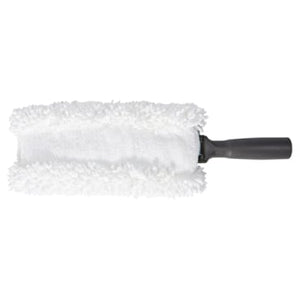 Weißer Staubwedel mit grauem Griff