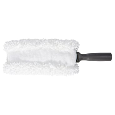 Weißer Staubwedel mit grauem Griff