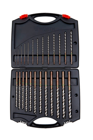 Set von Spiralbohrern aus HSCO-Stahl in verschiedenen Größen für Metallbearbeitung.