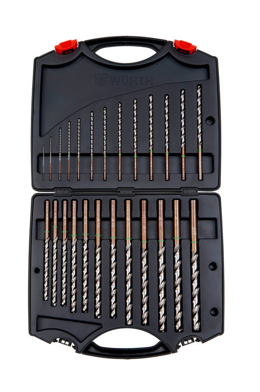 Set von Spiralbohrern aus HSCO-Stahl in verschiedenen Größen für Metallbearbeitung.