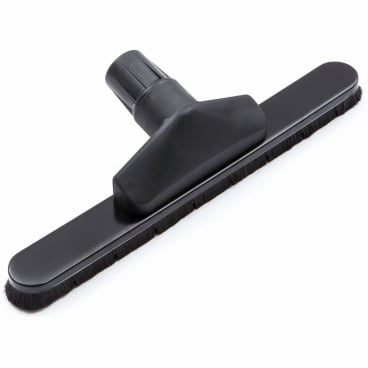 Schwarze Bodendüse mit Bürstenstreifen und Anschluss für Staubsauger.